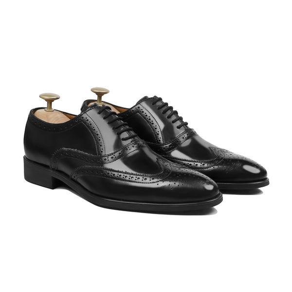 Mexo - Men's Black Box Leather High Shine Oxford Shoe