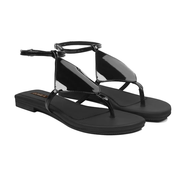 Eira  - Women's Black Strapped Sandal