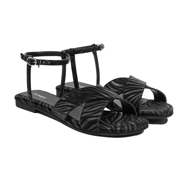 Selora - Women's Black Strapped Sandal