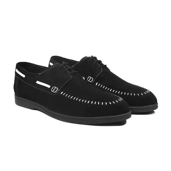 Voom - Men's Black Split Suede Derby Shoe