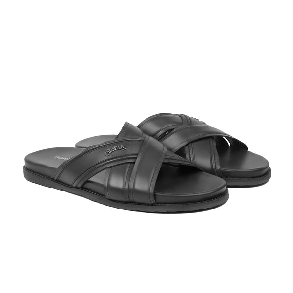 Sabbia - Men's Black Calf Leather Slipper