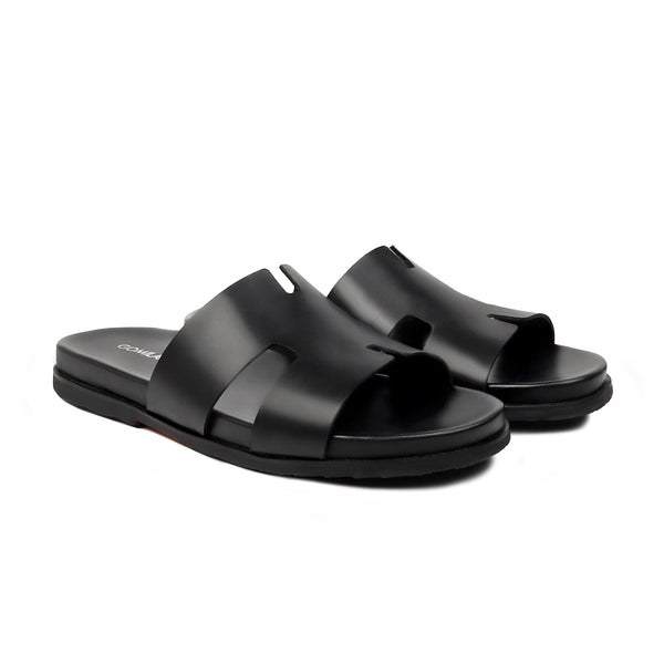 Fable - Men's Black Calf Leather Slipper