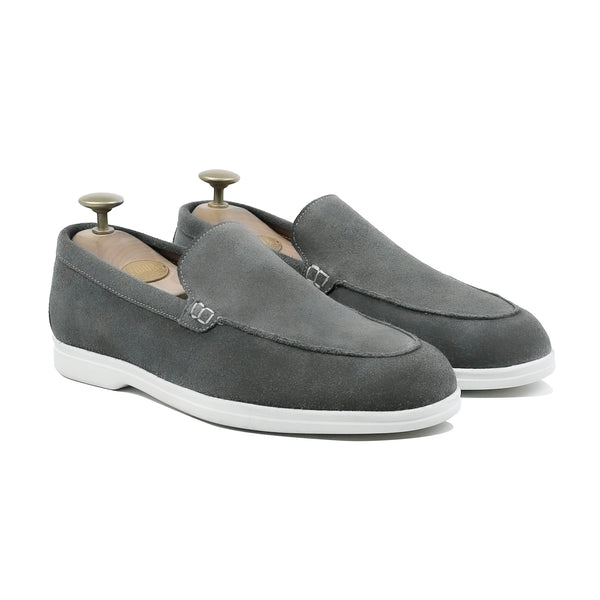 Crest - Men's Charcoal Grey Suede Loafer