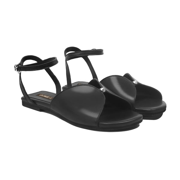 Luno - Women's Black Strapped Sandal