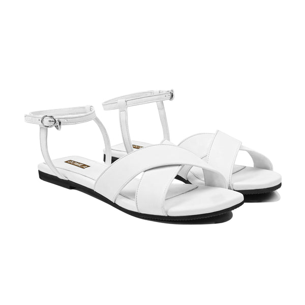 Leya - Women's White Strapped Sandal