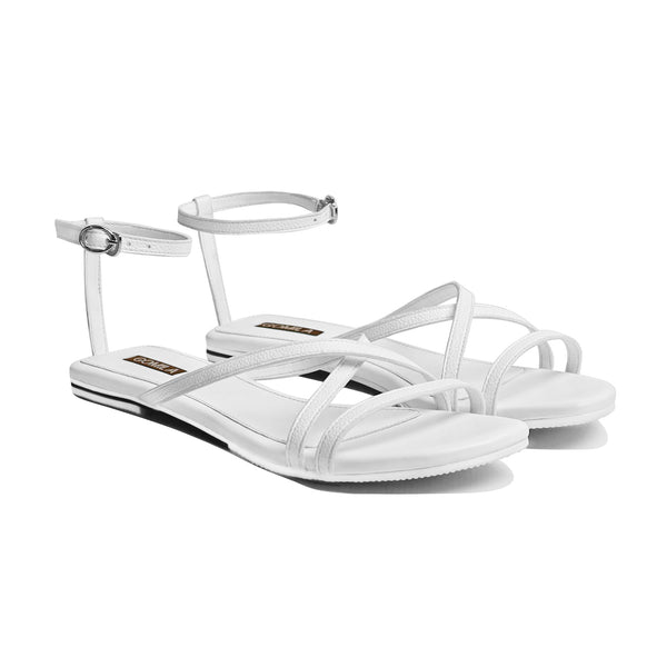Elyse - Women's White Strapped Sandal