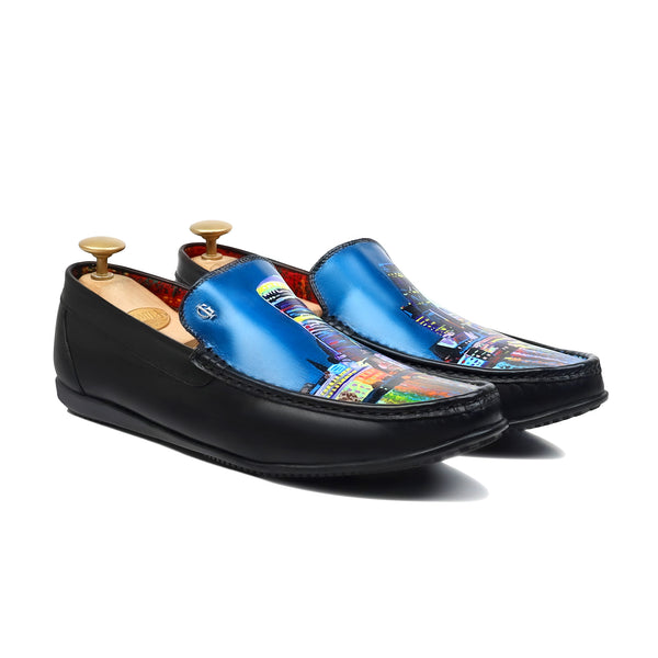 Noirsky - Men's Black Hand Painted Loafer