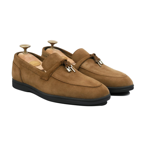Aura - Men's Cognac Suede Loafer