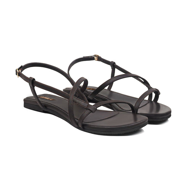 Evi - Women's Brown Strapped Sandal