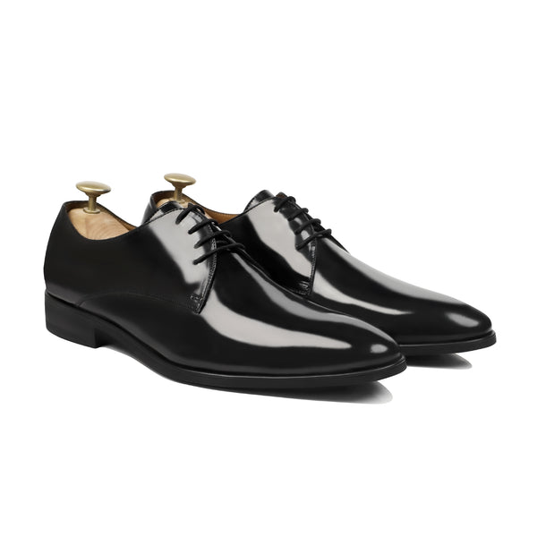 Blooms - Men's Black Box Leather High Shine Derby Shoe