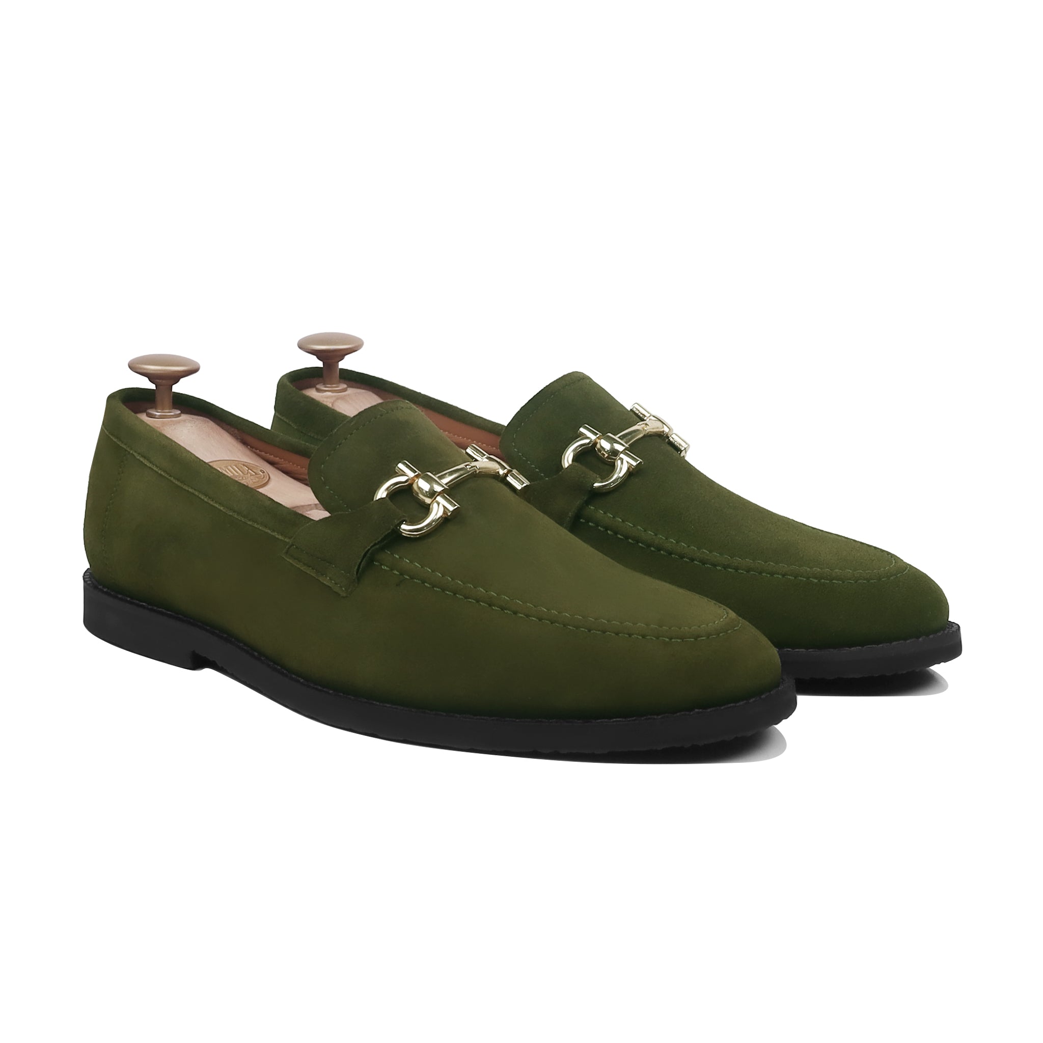 Flexo - Men's Olive Green Split Suede Loafer