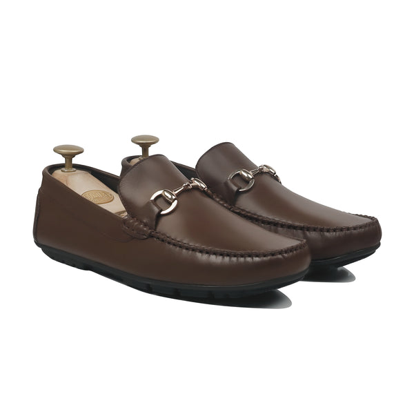 Lorik - Men's Dark Brown Calf Leather Driver Shoe