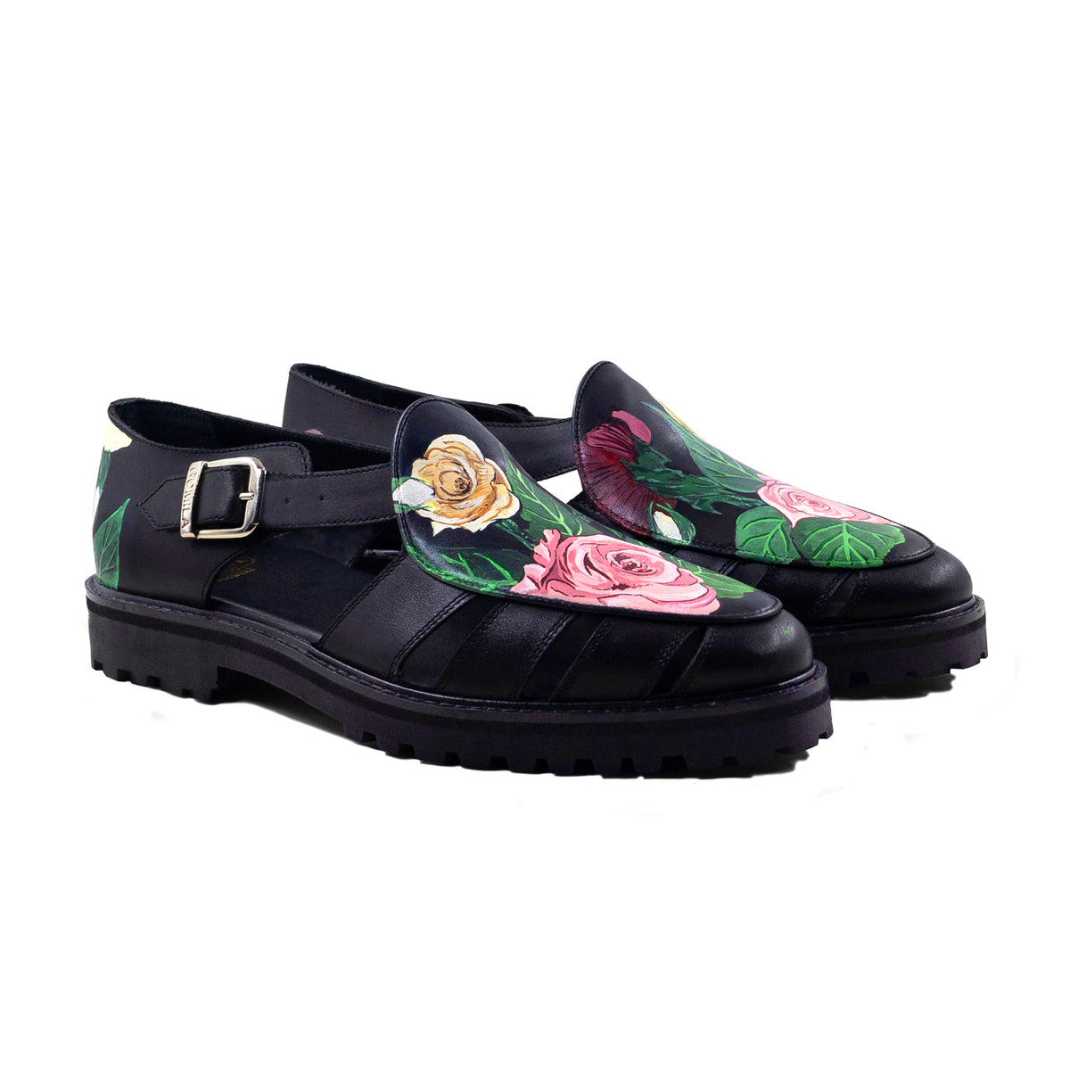 Savoir - Men's Black Hand Painted Sandal