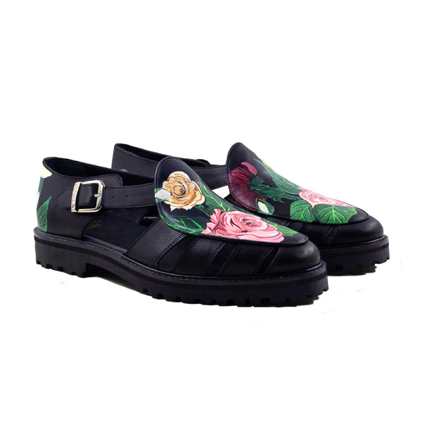 Savoir - Men's Black Hand Painted Sandal