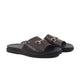 بیکیٹ - مردوں کی گہرے بھورے بچھڑے کے چمڑے کی سلیپر