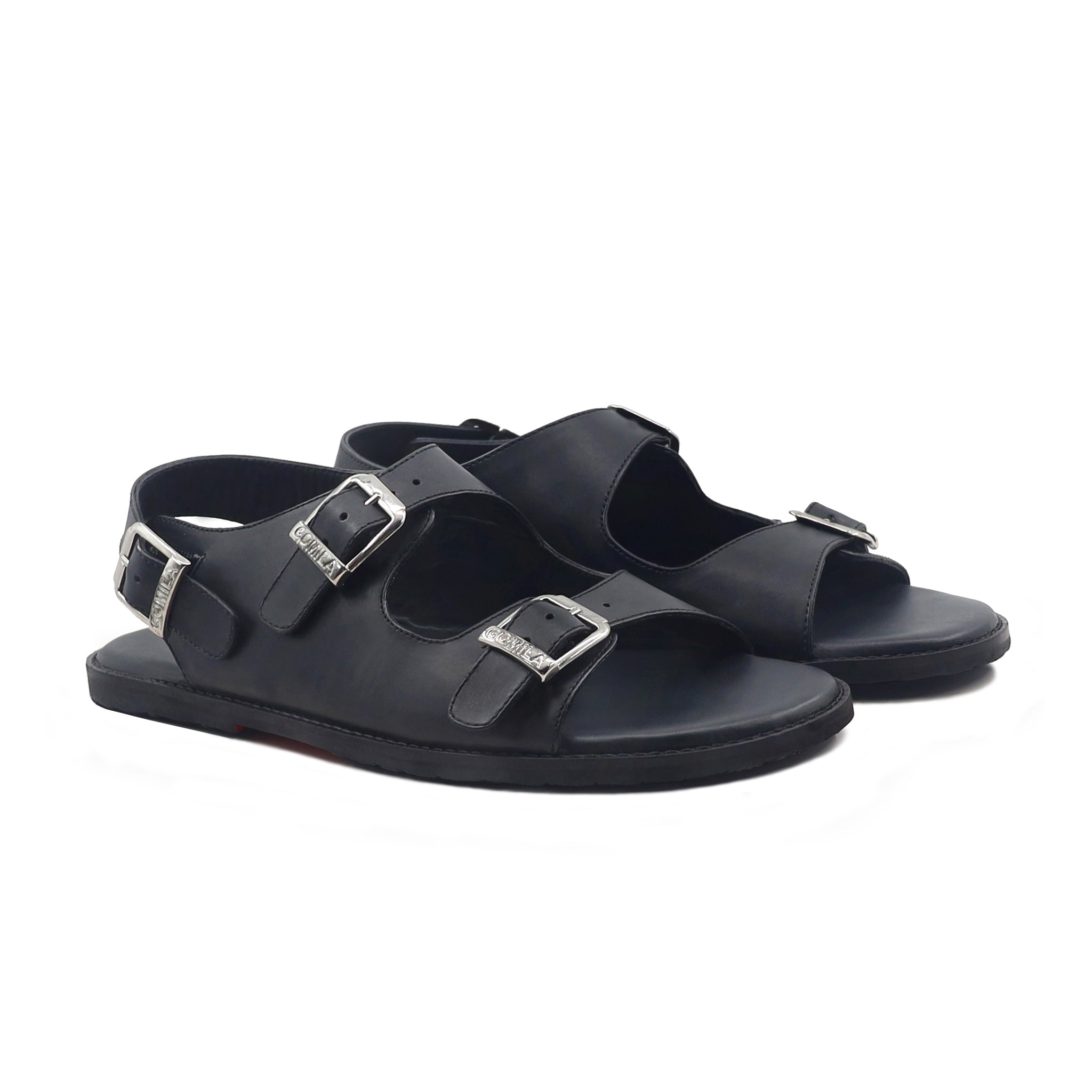 Keenan - Men's Black Calf Leather Sandal