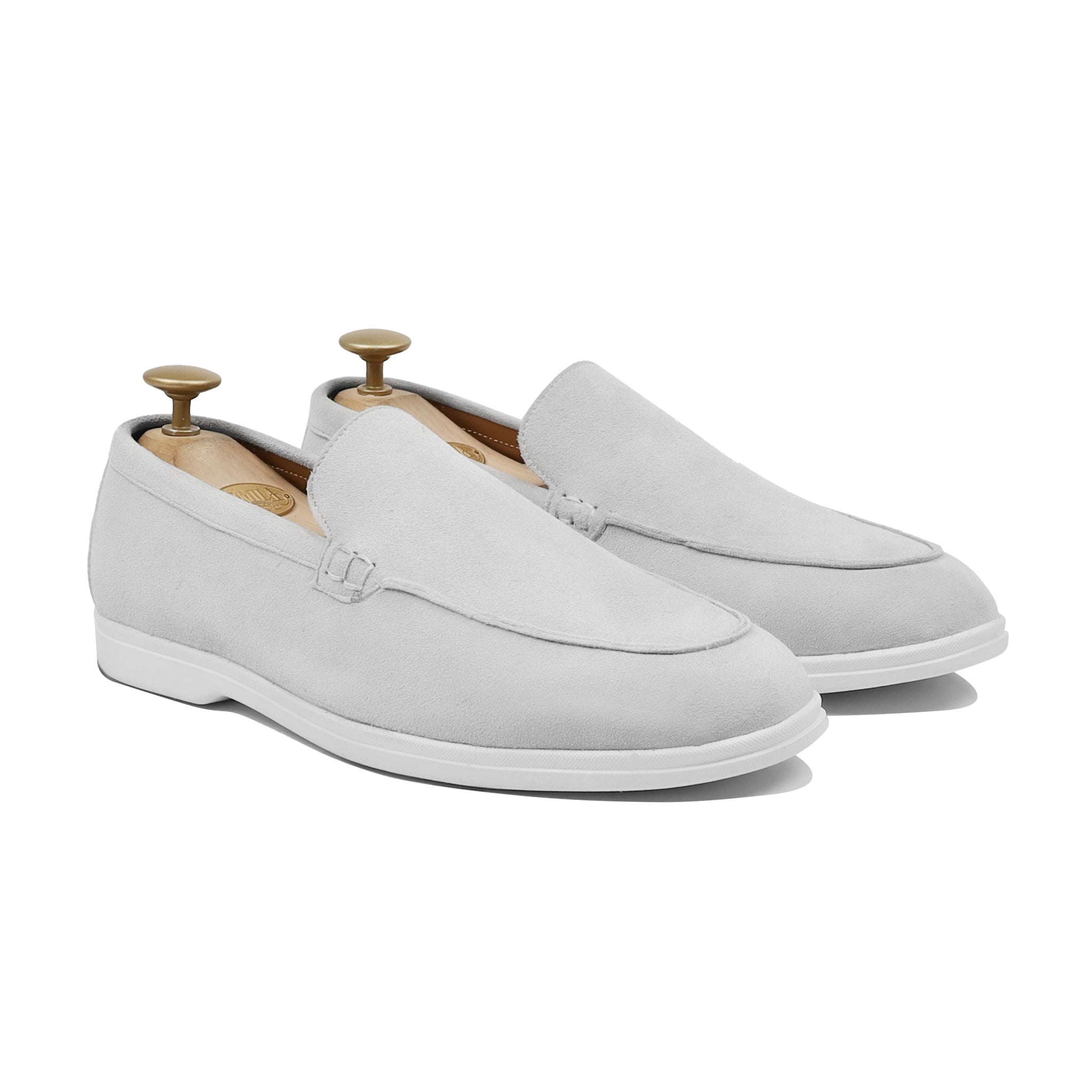 Crest - Men's White Split Suede Loafer