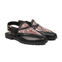 Maxton - Men's Black Hand Painted Sandal