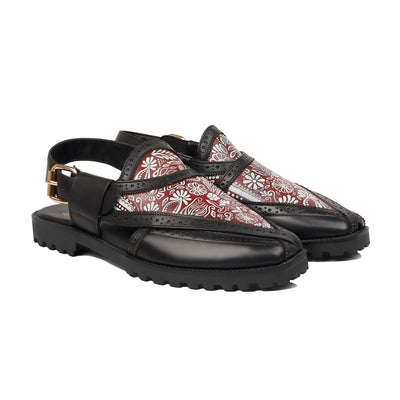 Maxton - Men's Black Hand Painted Sandal
