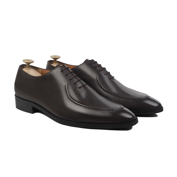 Corded - Men's Dark Brown Calf Leather Wholecut Shoe