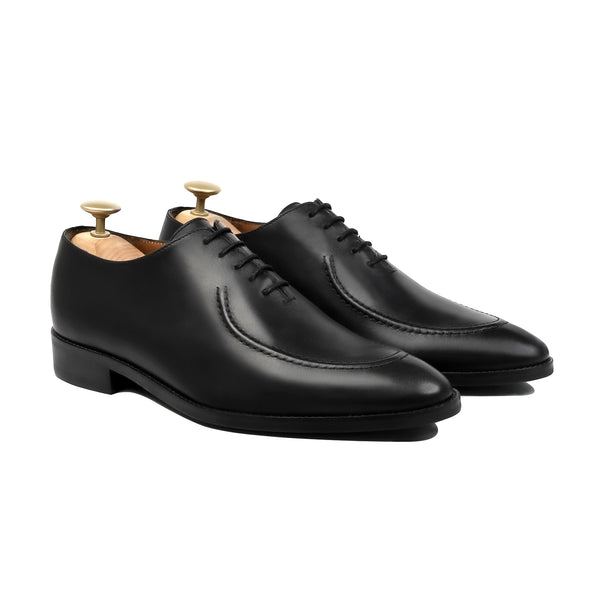 Corded - Men's Black Calf Leather Wholecut Shoe