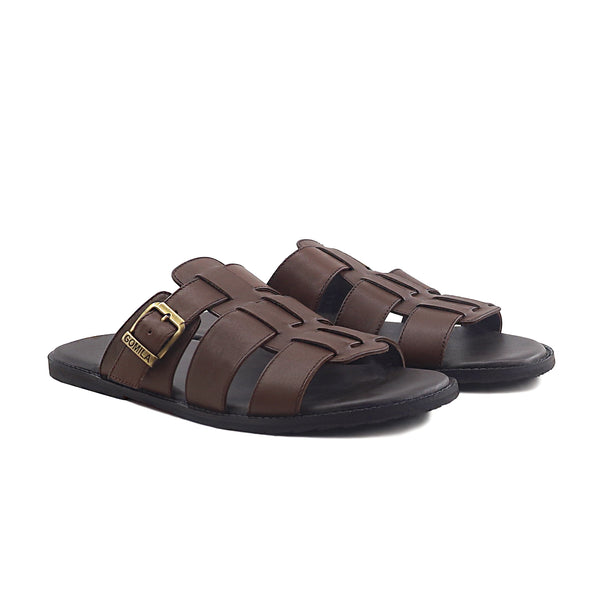 Ackley - Men's Dark Brown Calf Leather Slipper