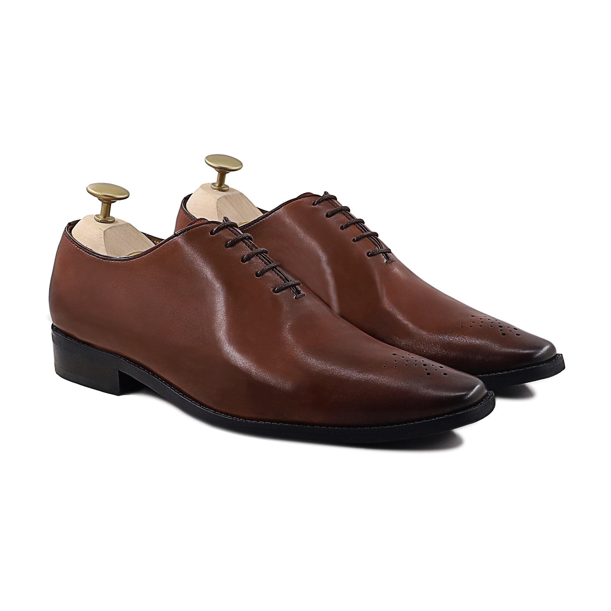 Cristofer - Men's Brown Calf Leather Wholecut Shoe