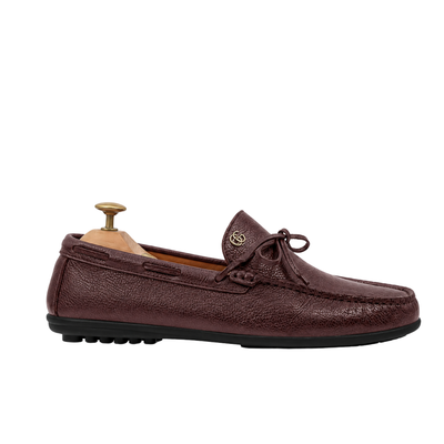 Solex - Men's Oxblood Pebble Grain Leather Driver Shoe