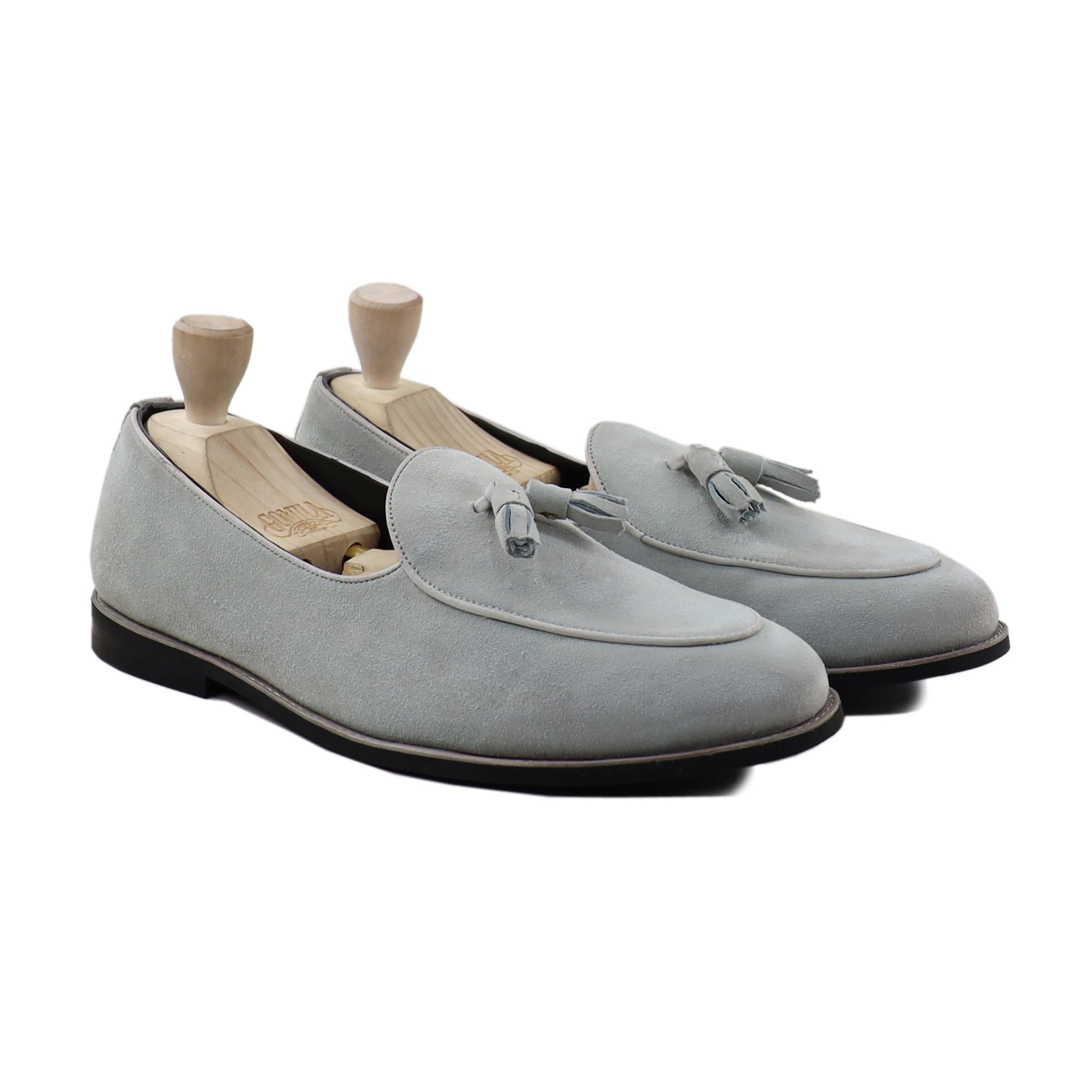 Chambel - Men's White Kid Suede Loafer