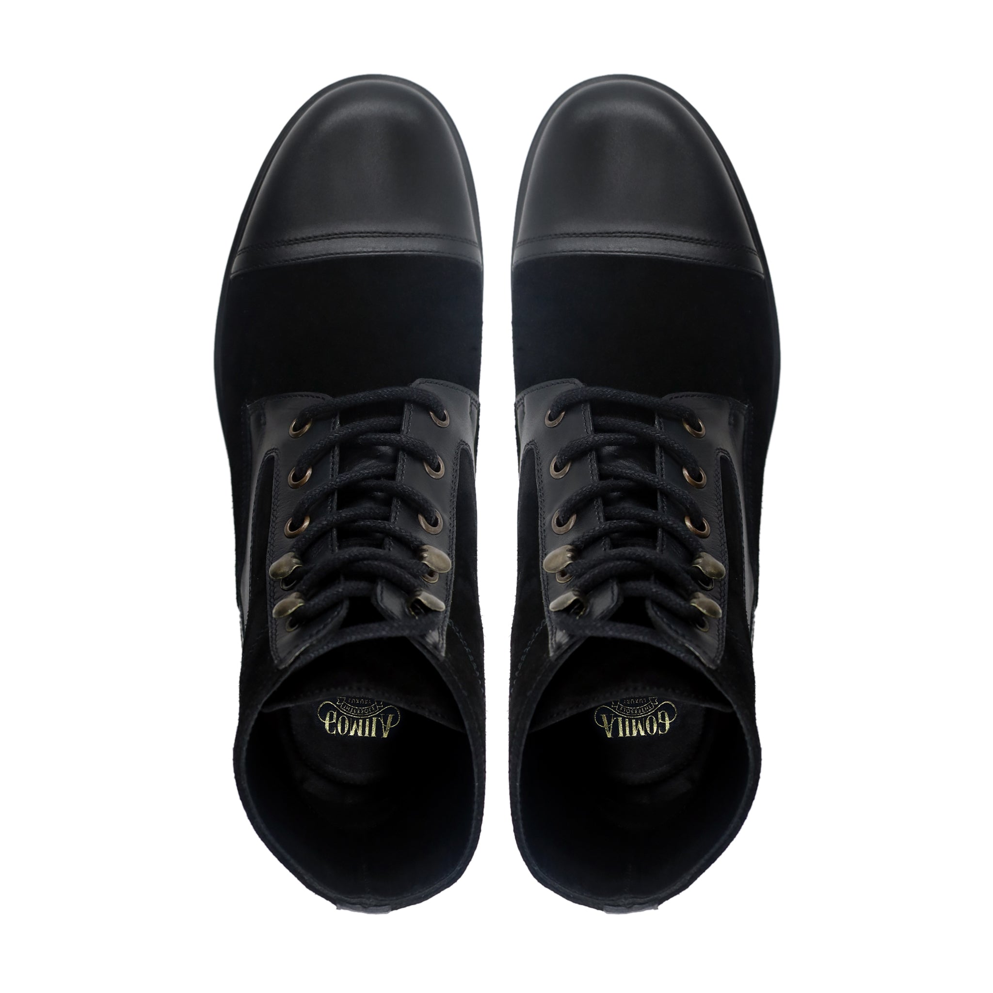 Dosia - Men's Black Kid Suede and Calf Leather Boot