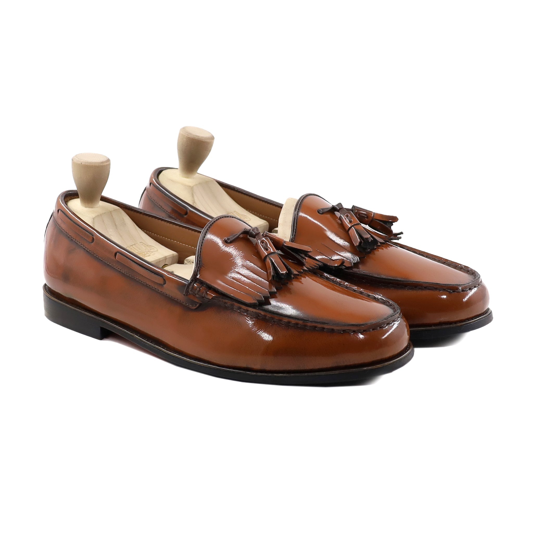 Manzo - Men's Tan Patent Leather Loafer