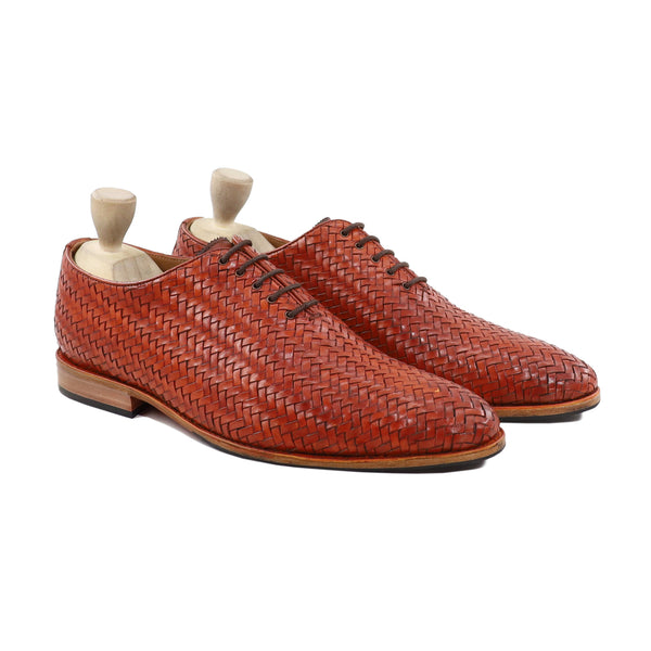 Lyre - Men's Tan Hand Woven Calf Leather Wholecut Shoe