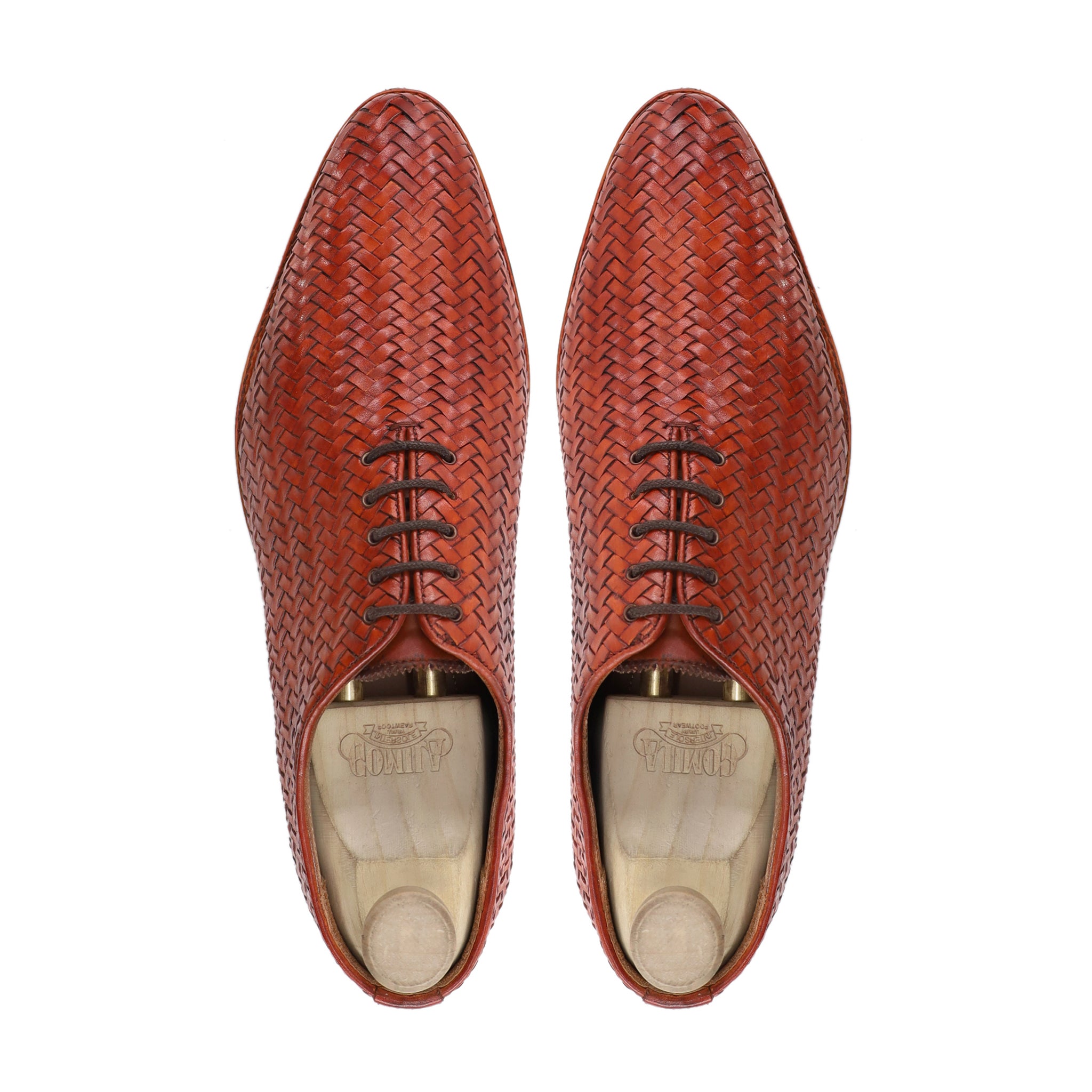 Lyre - Men's Tan Hand Woven Calf Leather Wholecut Shoe