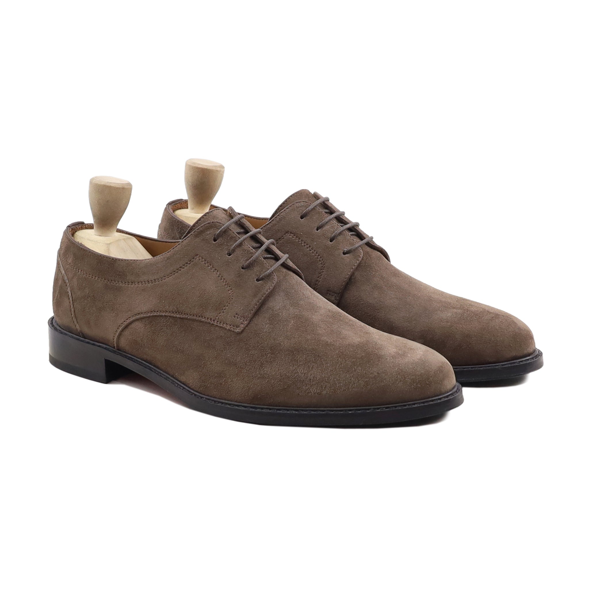 Zanthos - Men's Brown Kid Suede Derby Shoe