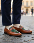Atelier - Men's Orange Hand Painted Loafer