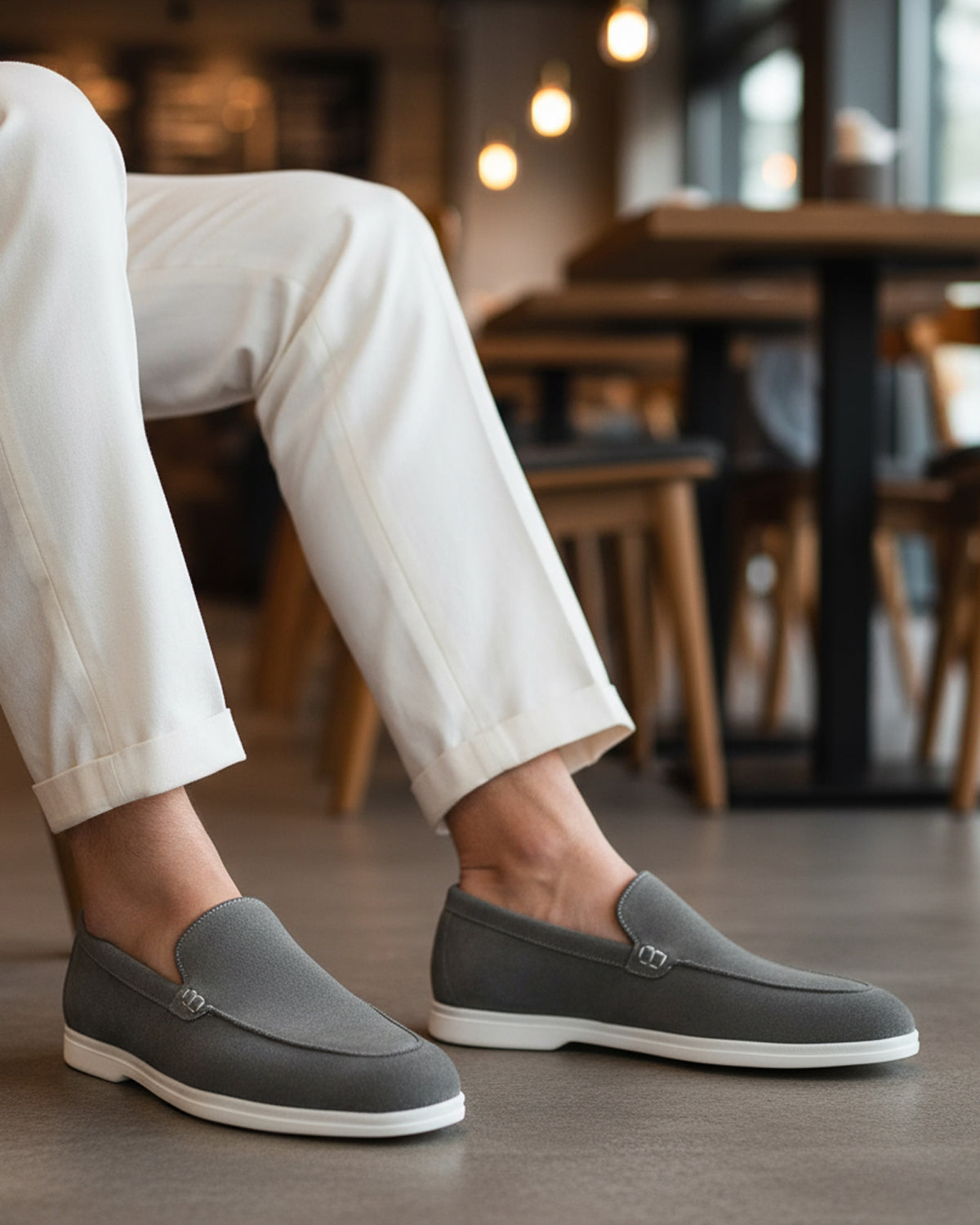 Crest - Men's Charcoal Grey Suede Loafer