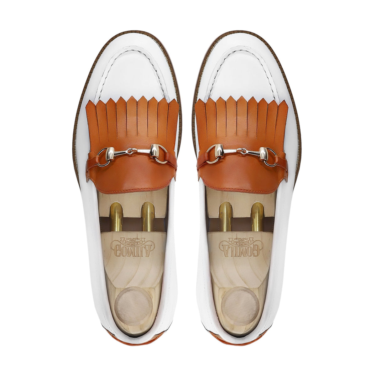 Zaidin - Men's White and Tan Calf Leather Loafer