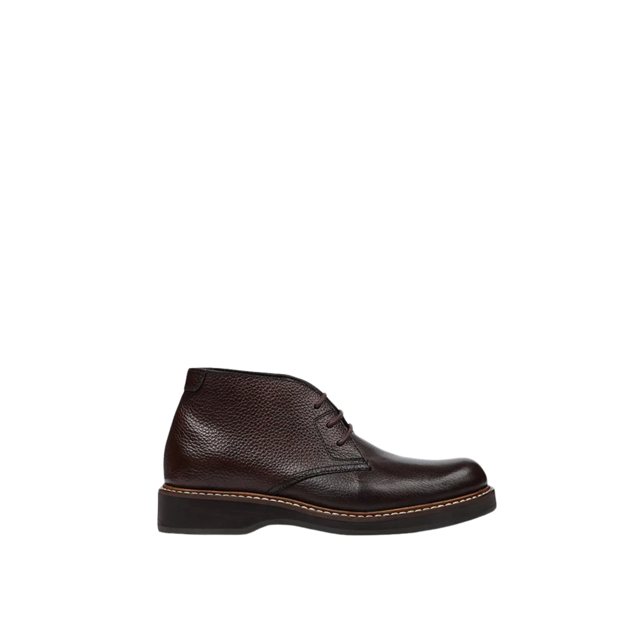 Alanso - Kid's Dark Brown Pebble Grain Leather Chukka Boot (5-12 Years Old)