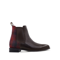 Bayle - Men's Dark Brown Calf Leather and Harris Tweed Chelsea Boot