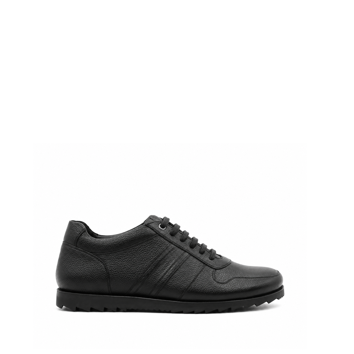 Glostrup - Men's Black Pebble Grain Leather Jogger