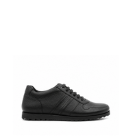 Glostrup - Men's Black Pebble Grain Leather Jogger