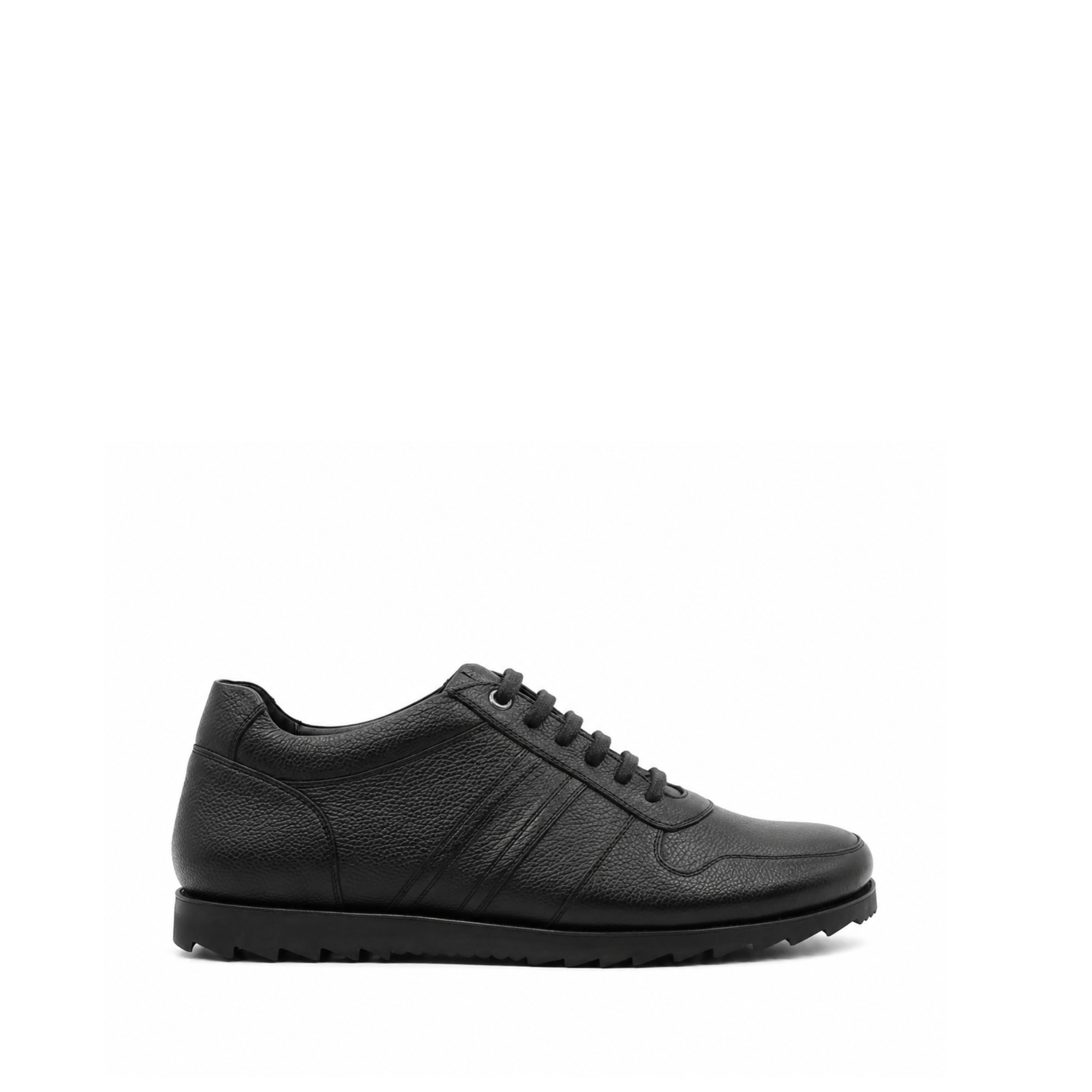 Glostrup - Men's Black Pebble Grain Leather Jogger