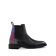 Algeni - Men's Black Calf Leather and Harris Tweed Chelsea Boot