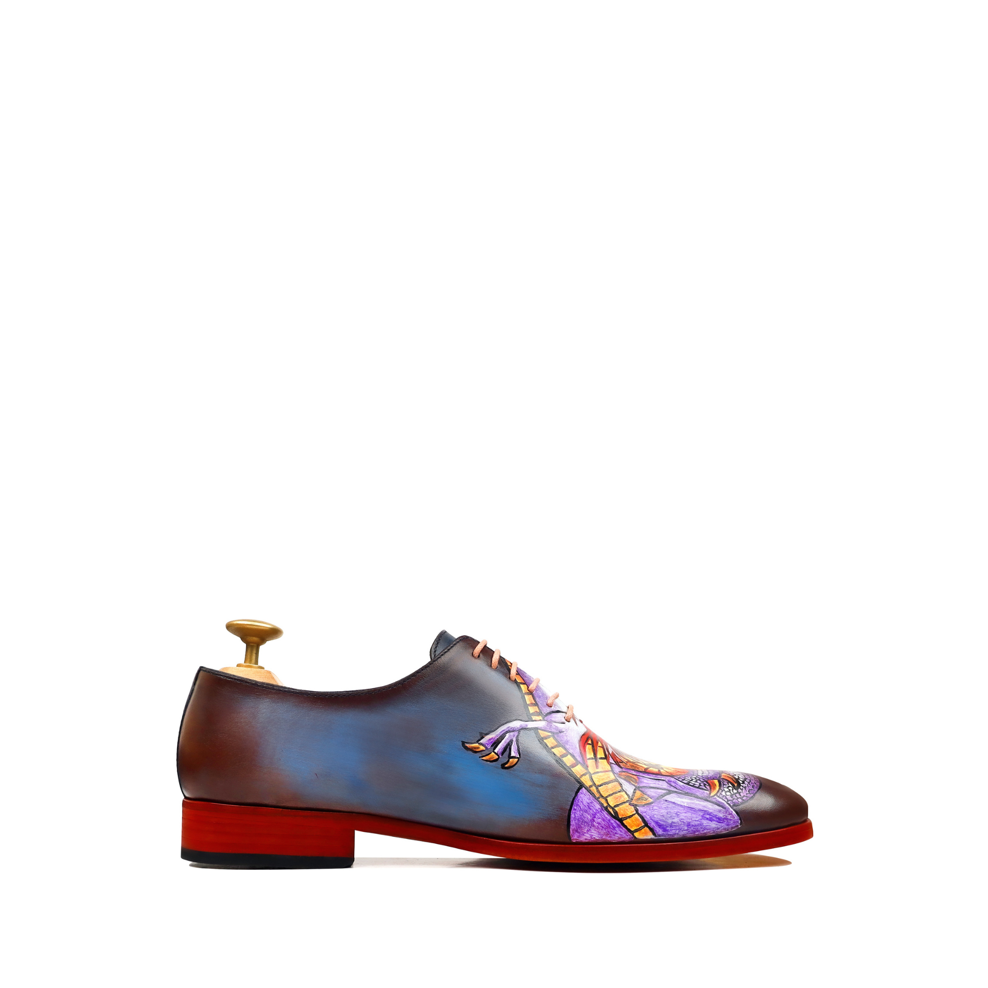 Viper Noir - Men's Burnished Blue Hand Painted Wholecut