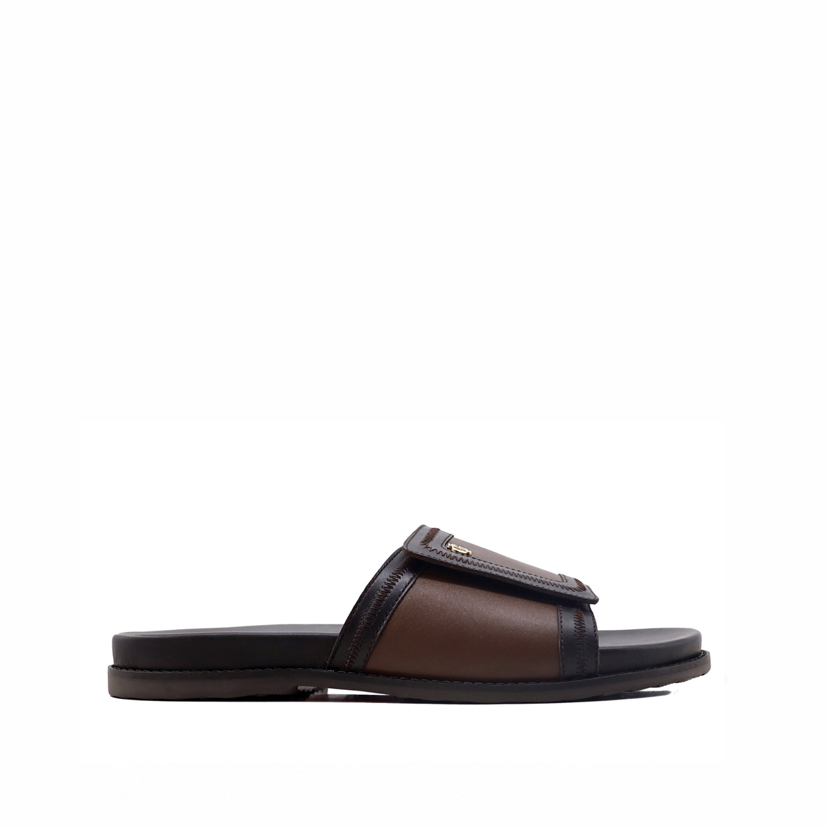 Jaime - Men's Dark Brown Calf Leather Slipper