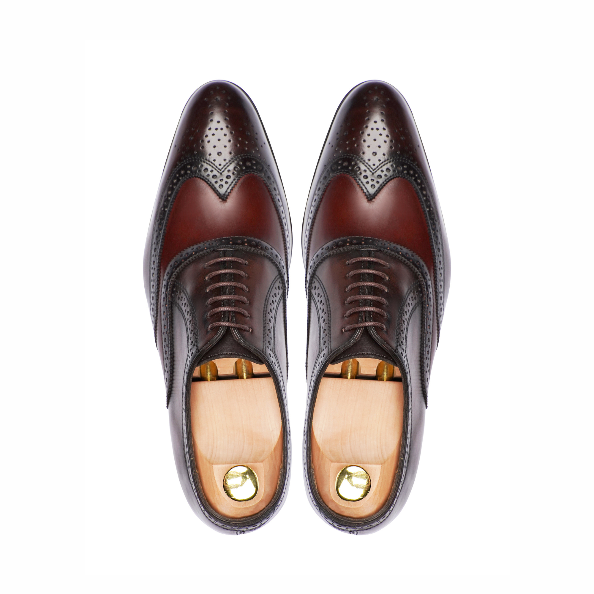 Northa - Men's Burnished Brown Burgundy Calf Leather Oxford Shoe