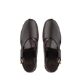 Bronx - Men's Dark Brown Pebble Grain Leather Sandal