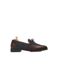Kori - Men's Dark Brown Calf Leather and Harris Tweed Loafer