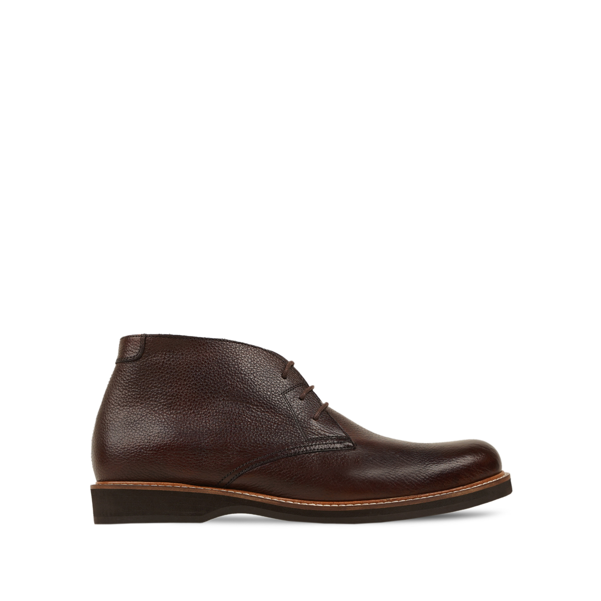 Tadao - Men's Brown Pebble Grain Leather Chukka Boot