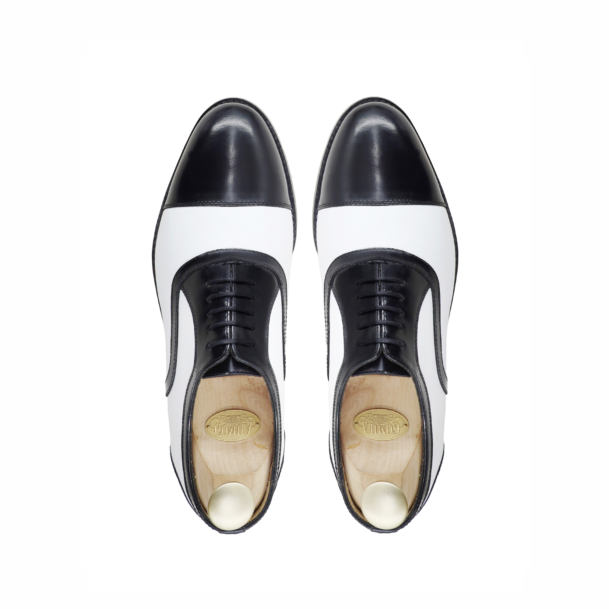 Alcapone - Men's White Calf and Patent Leather Oxford Shoe